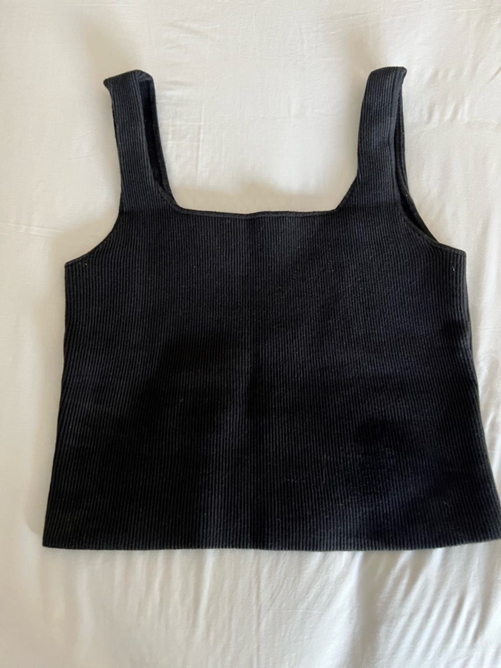 Reformation Julia Black Ribbed Sweater Tank